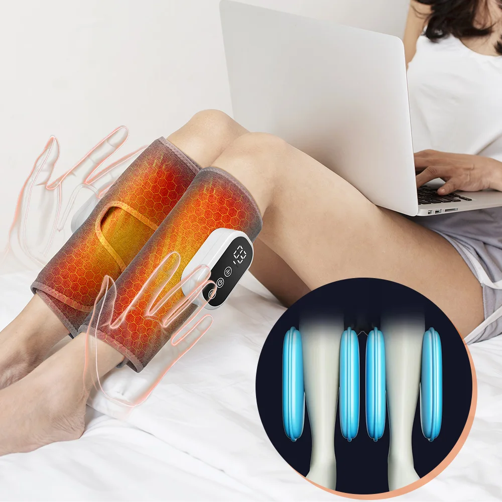 

Wireless 360° Air Pressure Calf Massager Hot Compress Electric Airbag Compression Leg Massage Machine Foot Calf Muscle Relax