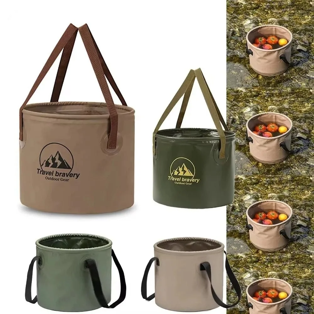 دلو بلاستيكي قابل للطي للسيارة قابل للطي للتخييم، حوض قابل للطي بسعة كبيرة، دلو غسيل السيارات السميك على الشاطئ #3