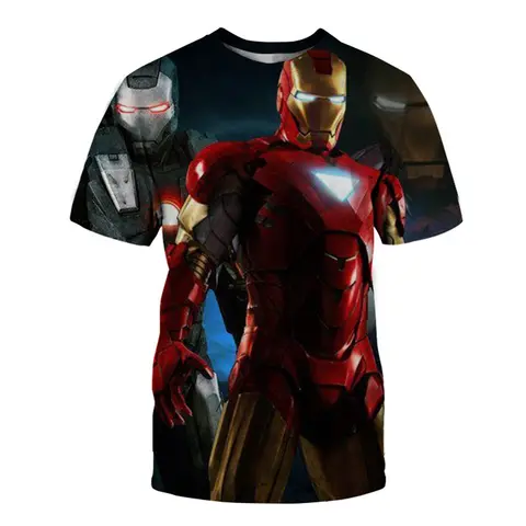 Marvel Hero Thor Iron Man 3D Printed Fashion T-shirt for Men's Summer New Avengers 3D Printed Fashion Short Sleeve TShirt Tops
