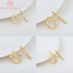 (3452)6 Sets 24K Gold Color Plated Brass Bracelet O Toggle Clasps High Quality Diy Jewelry Making Findings Accessories