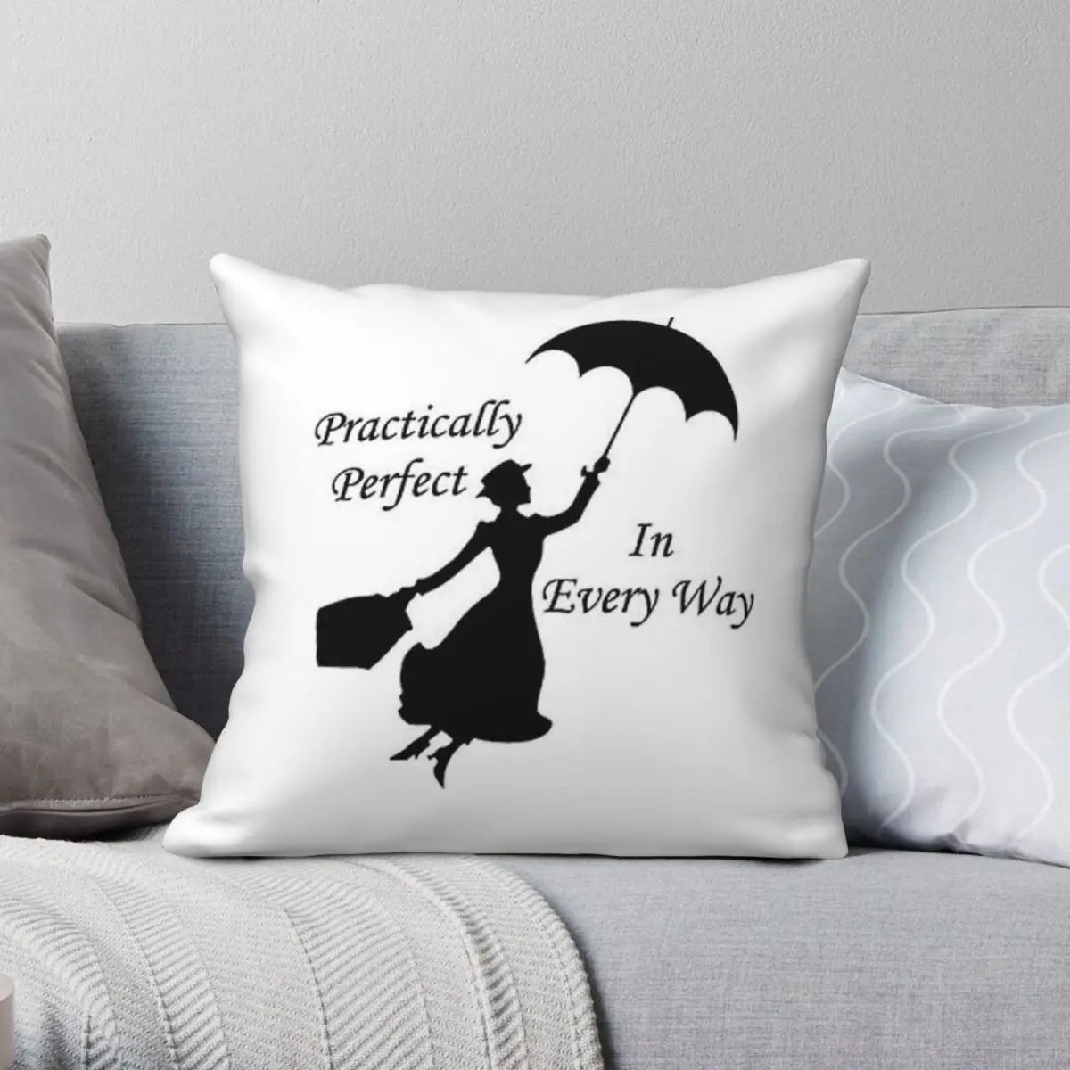 

Практически идеальная квадратная наволочка Mary Poppins, Полиэстеровая льняная бархатная креативная Подушка на молнии, Чехол 45x45