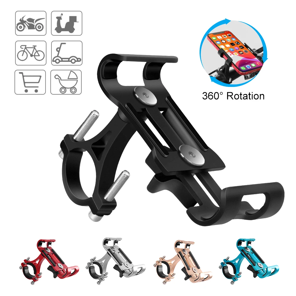 RYRA Aluminum Alloy Bicycle Phone Holder Handlebar Motorcycle Mount Anti-slip Bike Support Metal Holder For All Smartphone Stand