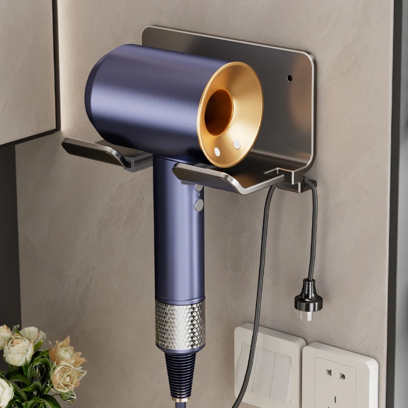Bathroom Punch-free Hair Dryer Storage Rack Hotel Anti-theft Hair Dryer Bracket Wall-mounted Hair Dryer Holder Shelf