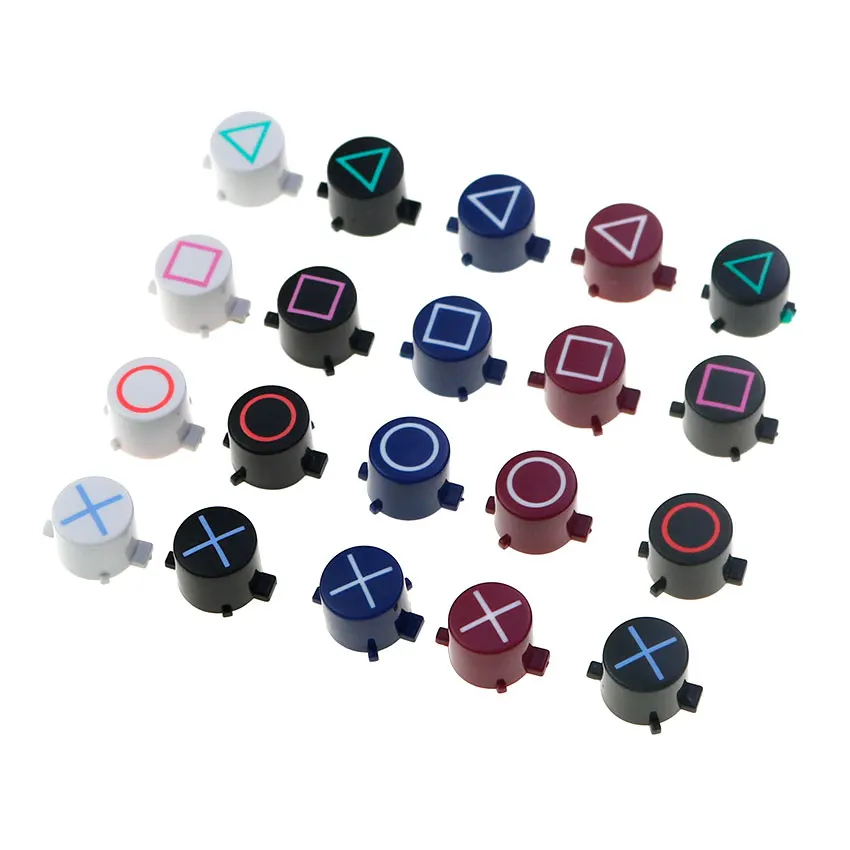 YuXi Replacement Plastic ABXY Button Repair Part For PS4 Controller Circle Square Triangle X Buttons