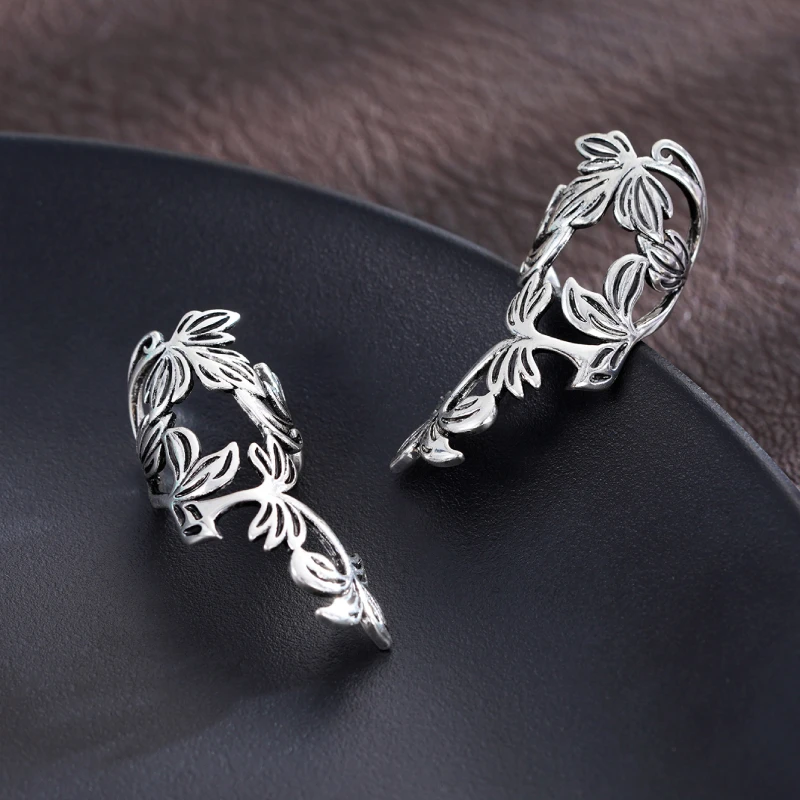 Huitan Weinrebenförmiger Ohrclip für Frauen, schlicht, stilvoll, für den täglichen Gebrauch, zarte Geschenke, Retro-Ohrringe, Schmuck – Detail 4