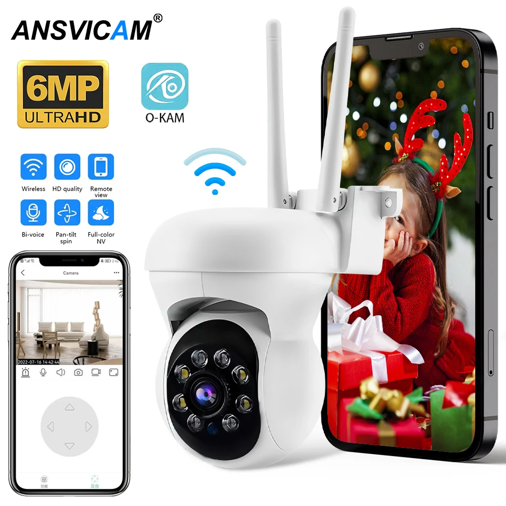 

5MP Wifi IP Cameras Wireless Security Surveillance PTZ Camera 4X Zoom Tracking Two-way Audio HD Night Color Cam O-KAM PRO
