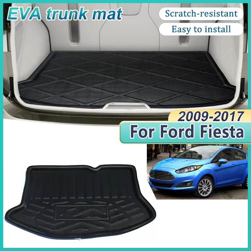 

Car Rear Trunk Mat For Ford Fiesta Mk7 Hatchback 2009~2017 Luggage Liner Tray Waterproof Floor Pad Easy Clean Auto Accessories