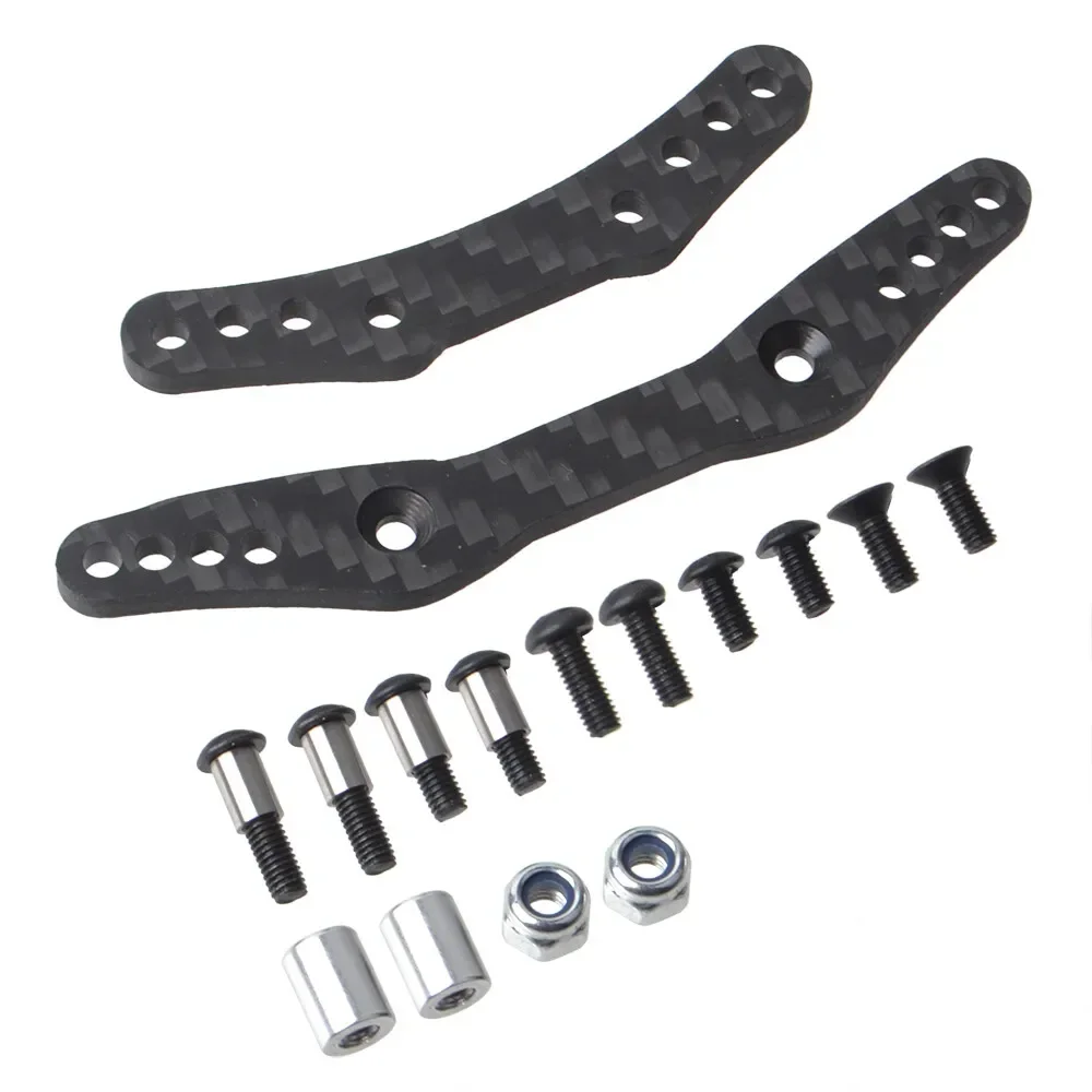 1/10 RC Car Front Rear Shock Tower Damper Stay Kit for Tamiya M-05 M05 Pro Chassis Carbon Fiber Upgrade Spare Parts