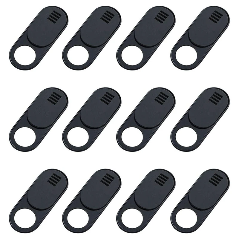 Webcam Cover, 12-Pack Ultra Thin Design Web Camera Cover Slide for Laptop, PC, MacBook, IMac, Computer, iPad, Pro- Black