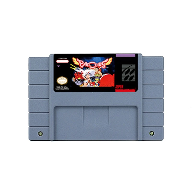 Parodius Action Game for SNES 16 Bit Retro Cart Children Gift