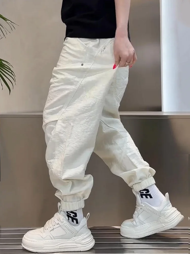 

Casual Workwear Style Men's Spring Summer Lightweight Breathable Harlan Pants Loose Fit Cargo Pants Trousers with Pockets