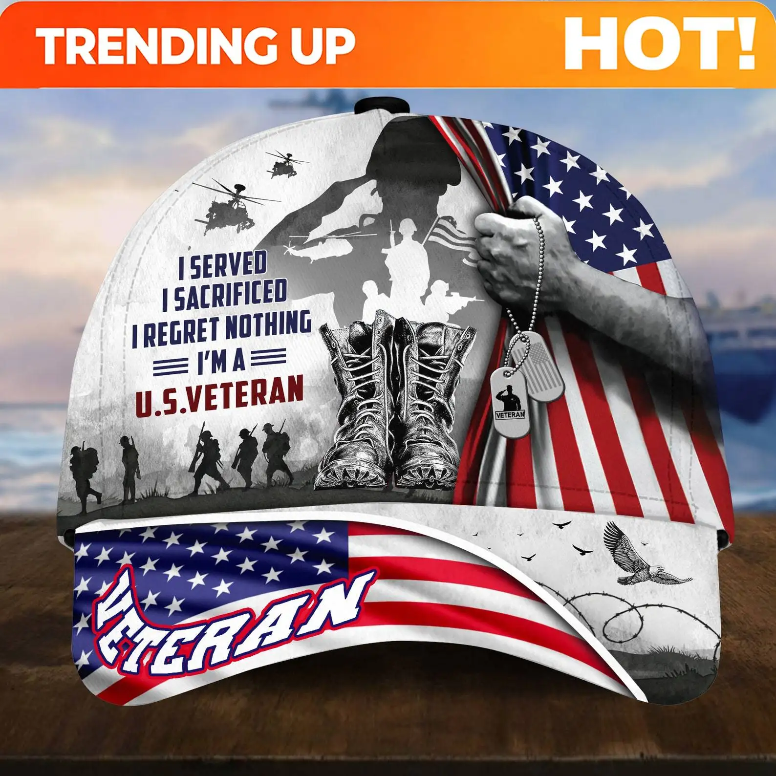 Military Caps For Men Veteran Baseball Caps US Veteran Hat Eagle Crest Military Hats Patriotic Baseball Cap Gift For Veteran - D