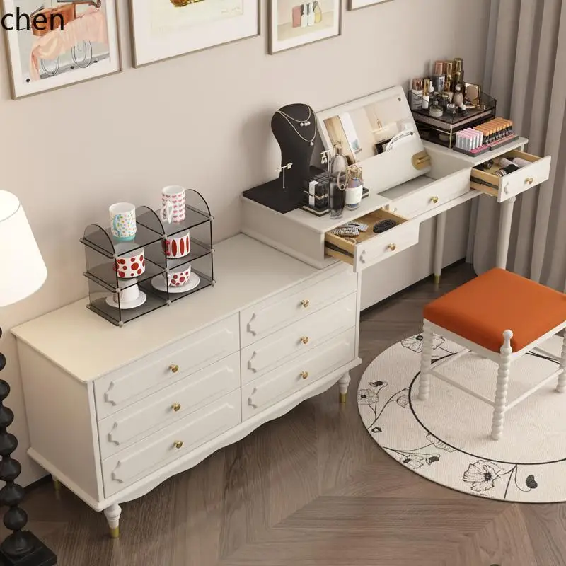 

YXY All Solid Wood Dressing Table Chest of Drawers Integrated Bedroom Modern Minimalist Storage Cabinet