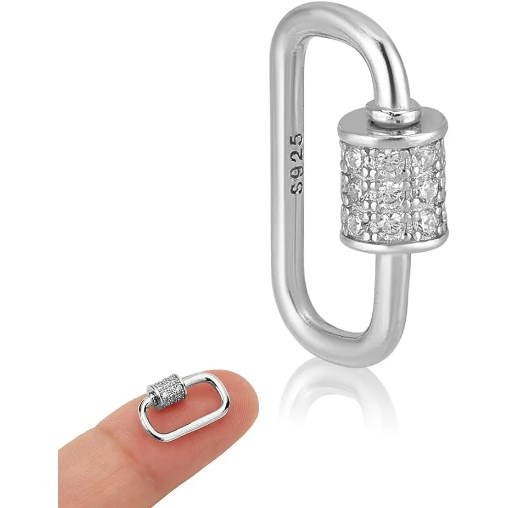 

Застежки-карабины из стерлингового серебра 925 пробы, 14,5x9,5 мм, брелок с кубическим цирконием, замок для ожерелья, зажим для комплекта ювелирных изделий