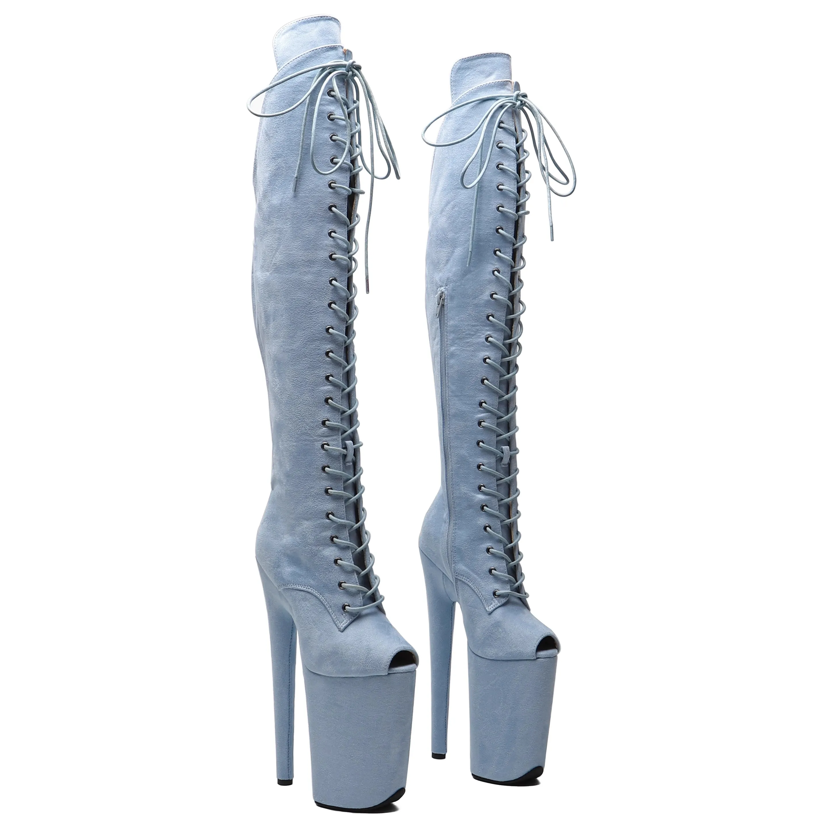 

New 23CM/9inches Suede Upper Modern Sexy Nightclub Pole Dance Shoes High Heel Platform Women's Boots 166