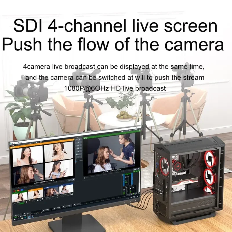 Scheda di acquisizione PCIE Acasis 4/2/1 canali Scheda video compatibile SDI/HDMI Scheda di acquisizione 1080P/4K 60Hz per PCIE-X4/X8/X16 per computer