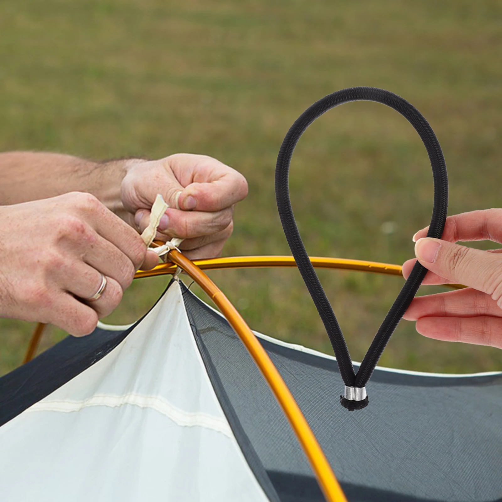 

5 Pcs Black 8mm 19cm Elastic Bungee Cords Tent Fixing Ropes Reusable Trampoline Straps Outdoor Camping Fitness