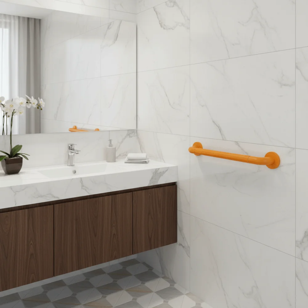 

Stainless Steel Bathroom Handrail with Illuminated Ring Thicken Bathroom Balance Bars Balance Support Advanced Auxiliary