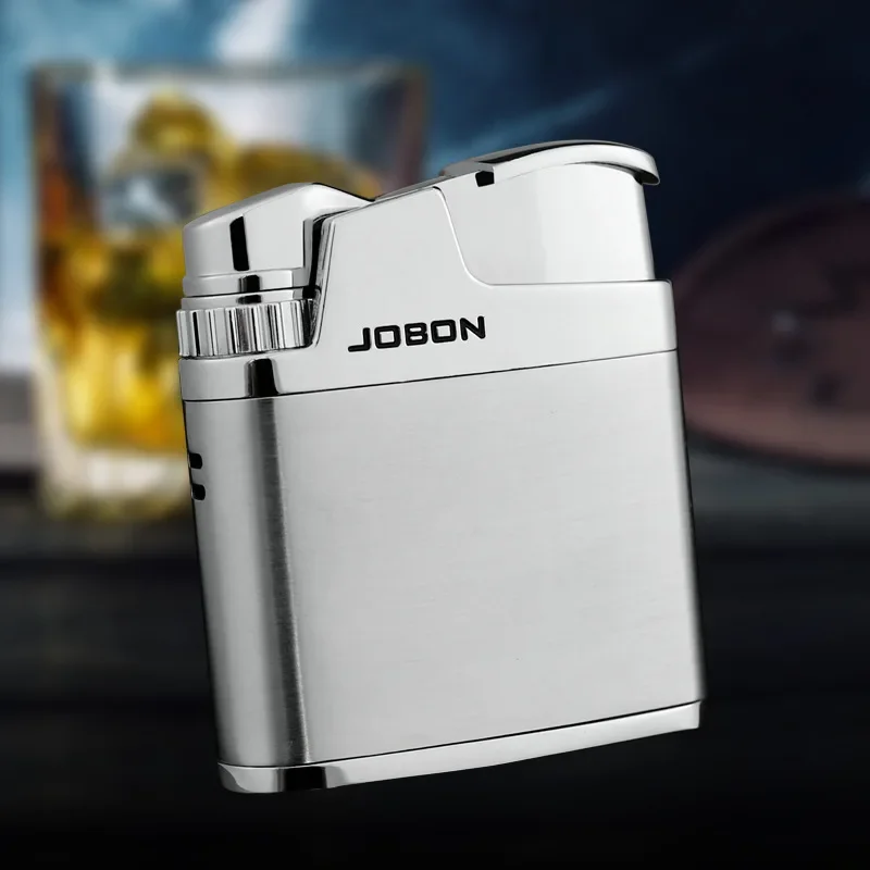 2024 New Metal JOBON Direct Charge Windproof Lighter Creative Butane Gas Inflatable Red Flame Lighter Smoking Accessories Gift