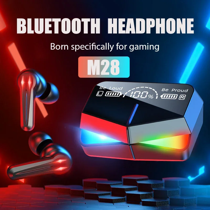 Original M28 Wireless Headphones Bluetooth 5.3 Earphones sport Earbuds Headset With Mic Charging box Headphones For smartphones