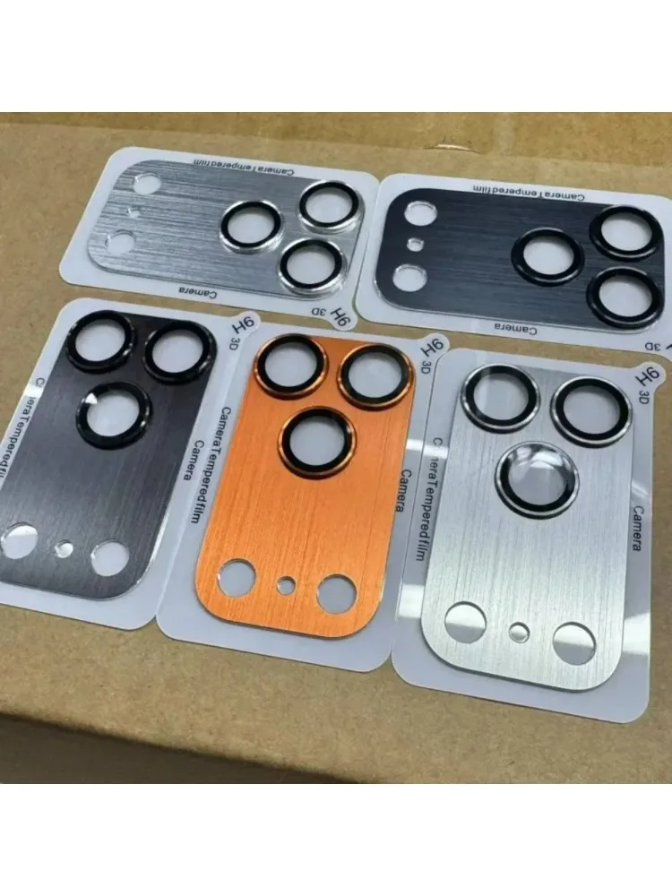 Protecteur d'objectif de caméra blindé HD 9H, pour IPhone 17 Pro 17 Pro Max, anneau métallique en aluminium, capuchon de Film en verre trempé