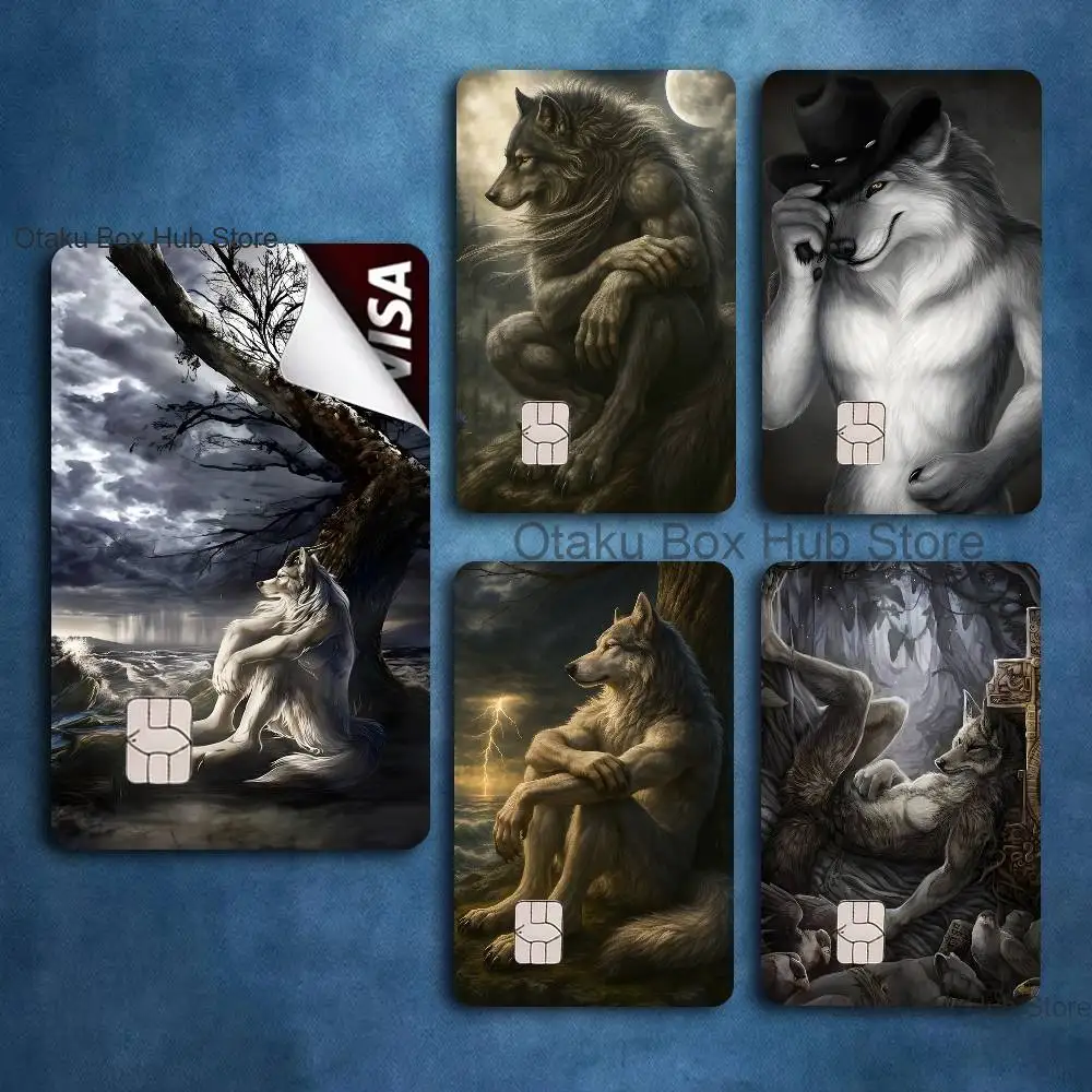 Alpha Sigma Wolf Cool Card Stickers Credit Visa Debit Bank Charge Card Bus Metro Waterproof Sticker Decal Decoration