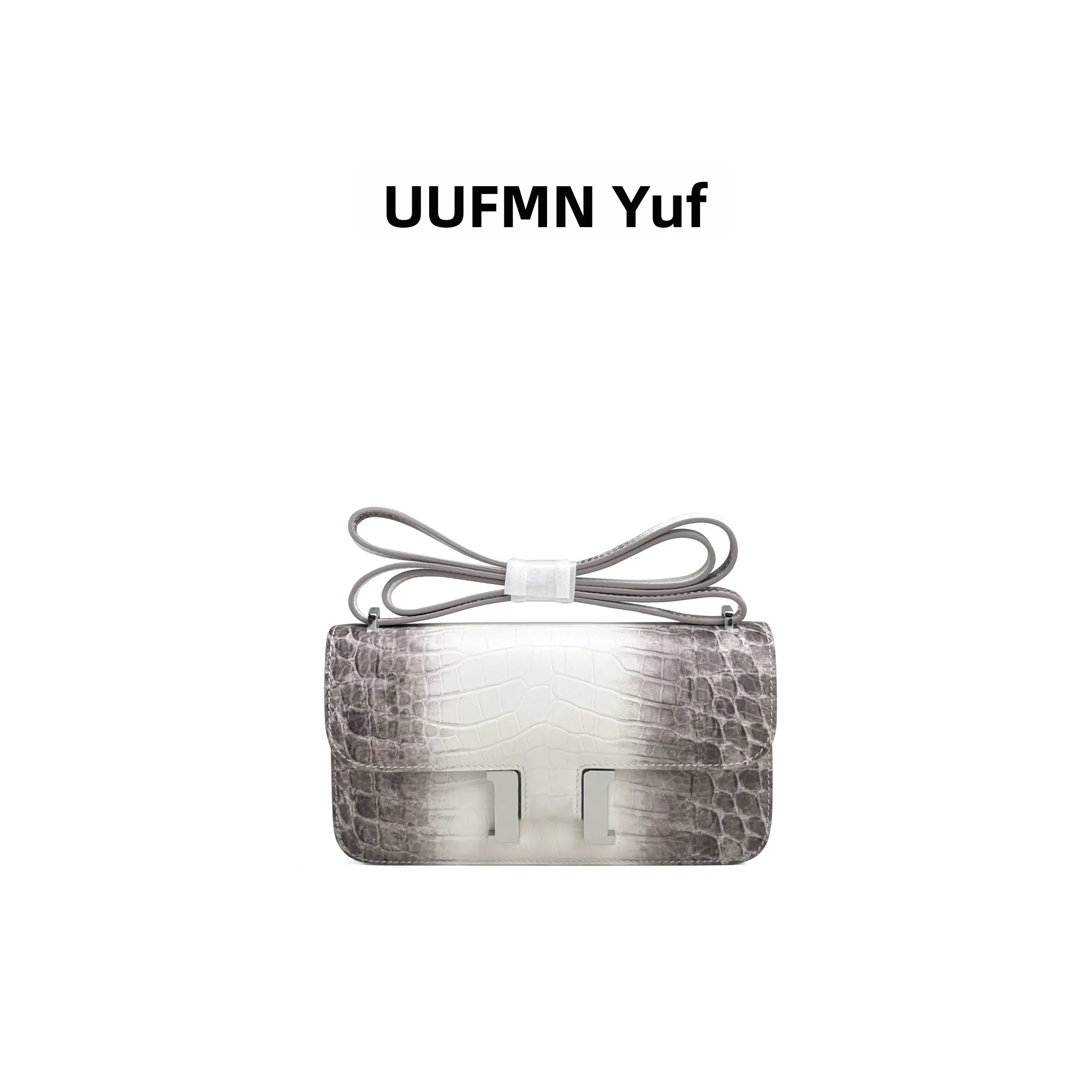 UUFMN Crocodile Pattern Leather Shoulder Bag Rectangular Shape Luxury Feel Airlinewoman Bag Horizontal Version Unisex Bag