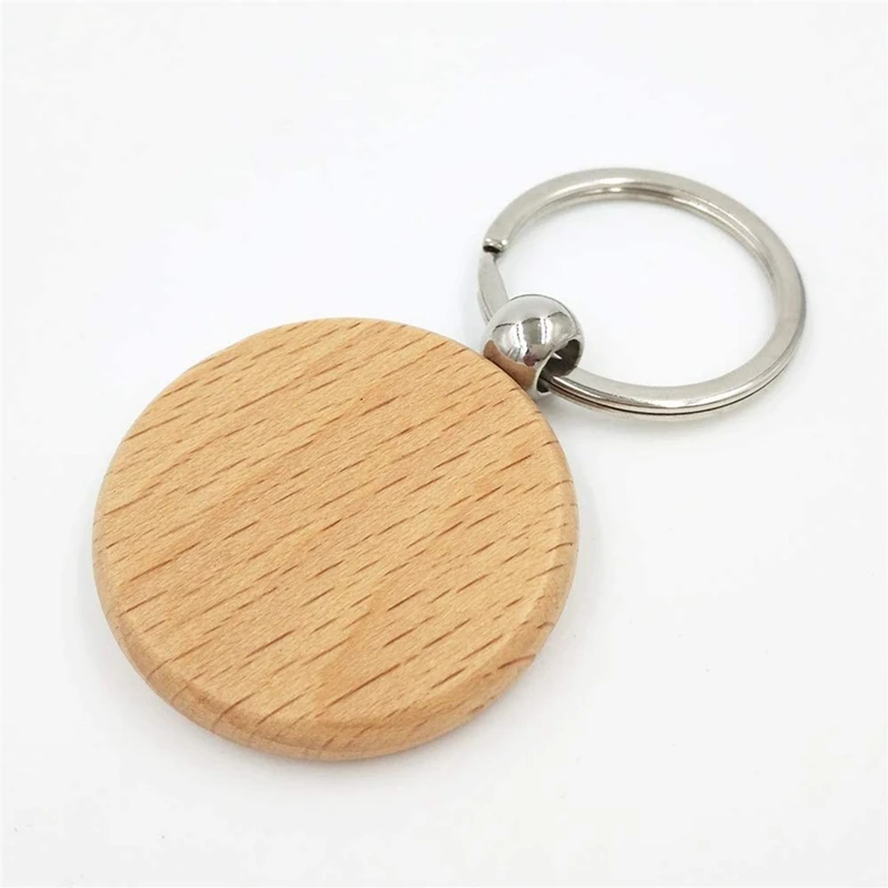 Blank Wooden Keychain Rectangular Engraving Key Tag Can Be Engraved DIY Keyring Unfinished Wood For Crafts