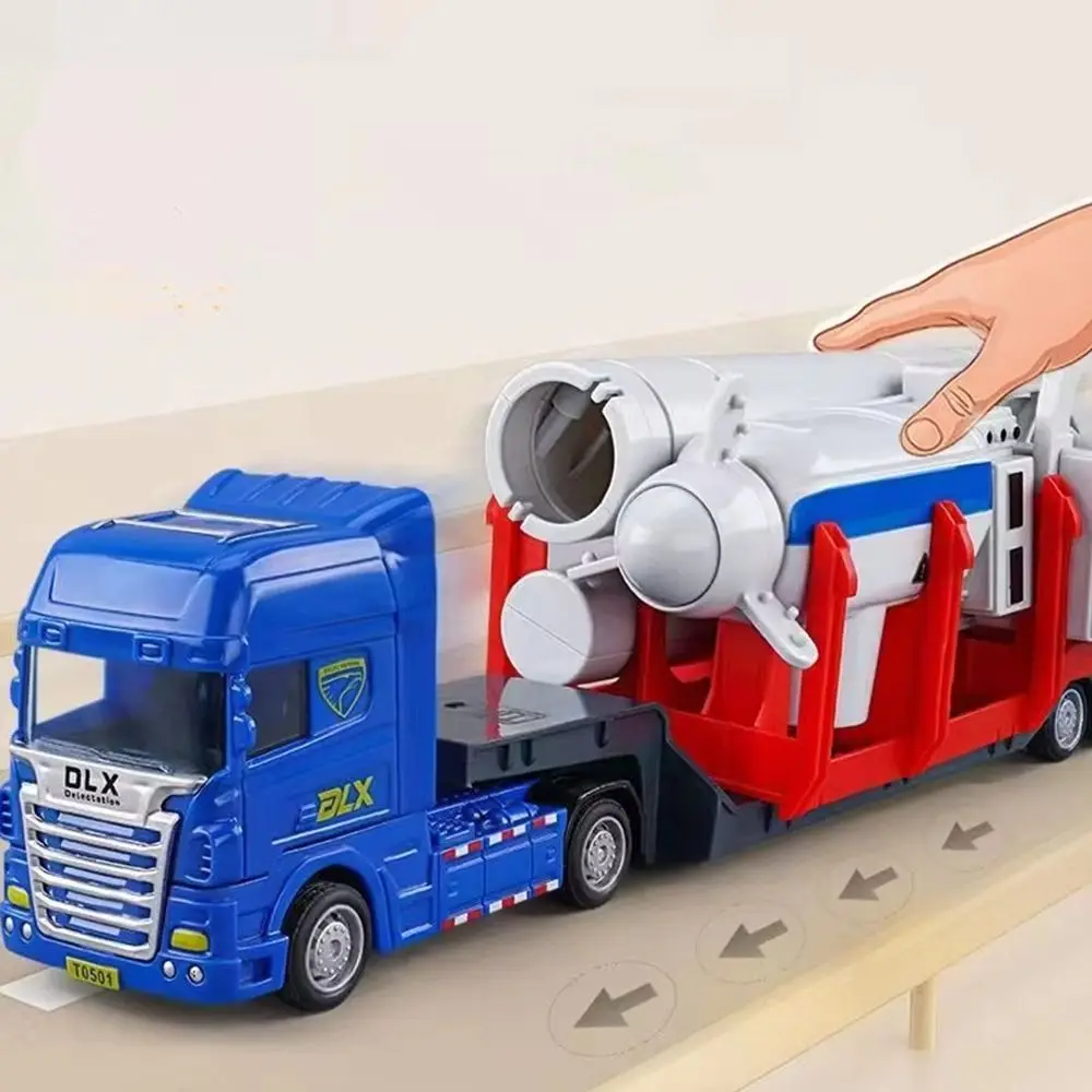 1 pz nuovi regali per bambini mulino a vento di potenza simulazione ingegneria rimorchio di trasporto in plastica modello di veicolo a energia eolica piatta