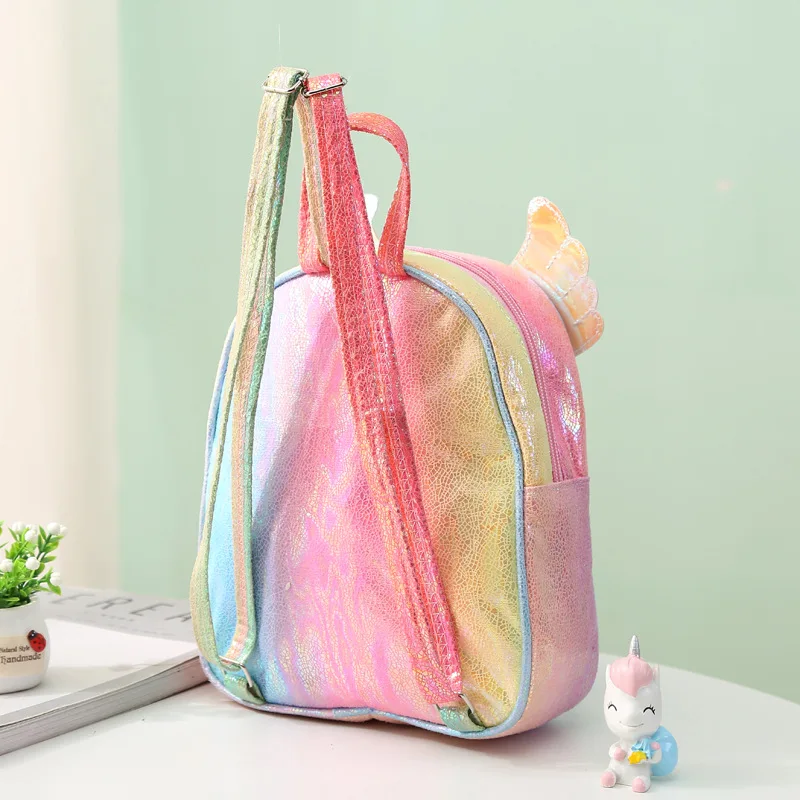 Nairobi Orn Net Cartable pour enfants, sac à dos laser arc-en-ciel de maternelle, sac à dos rose vif avec paillettes de dessin animé