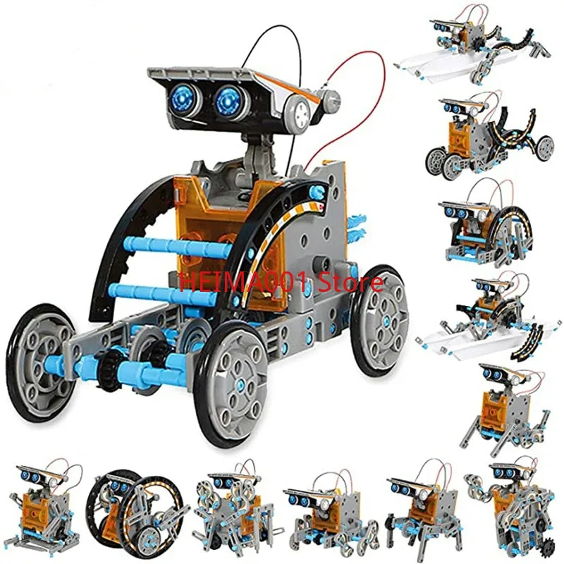 12-in-1 Education Solar Robot Toys -190 Pieces DIY Building Science Experiment Kit for Kids Aged 8-10 and Older,Solar Powered