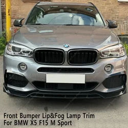 For BMW X5 F15 Front Bumper Splitter Lip Spoiler Diffuser&Foglamp Canards Trim M50i M50d X5 M Sport Bodykits 2013-2018 Tuning