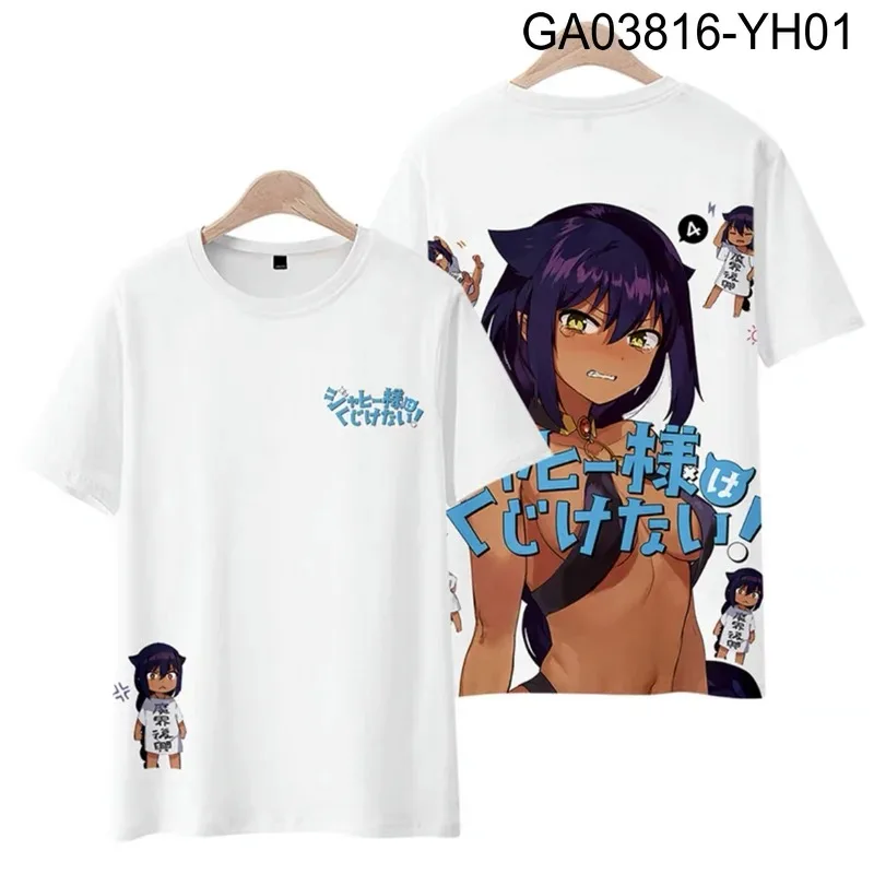 Jahy-sama wa kujikenai 3d impressão camiseta verão moda em torno do pescoço manga curta popular anime japonês streetwear plus