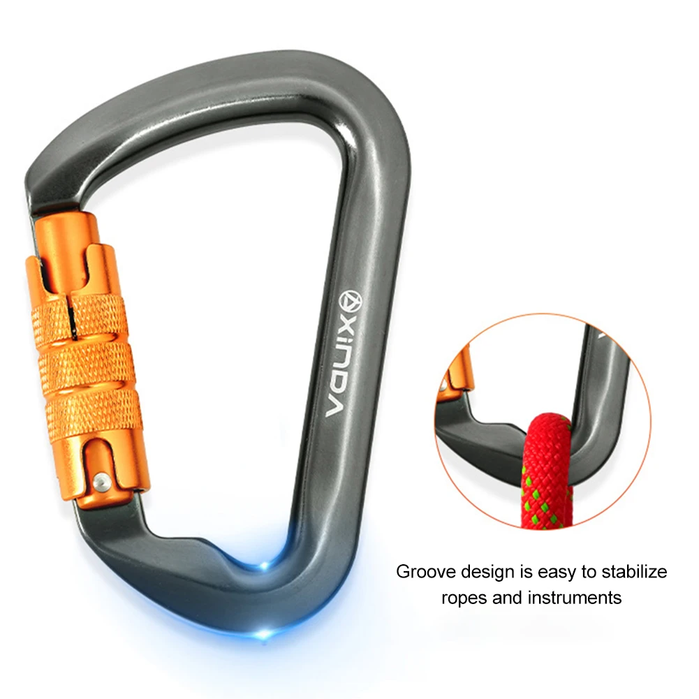 30kN D-شكل Carabiners الثقيلة تسلق الصخور Carabiner Caribeaner كليب لتسلق الصخور رابيلينغ وتسلق الجبال
