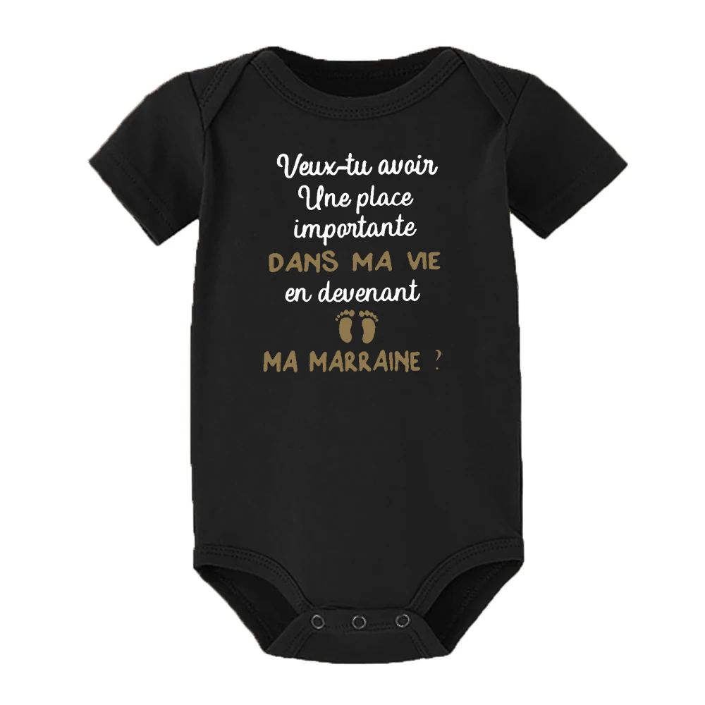 Do You Want To Becoming My Godmother Newborn Infant Baby Clothes Toddler Jumpsuits Boy Girl Bodysuits Summer Short Sleeve Outfit