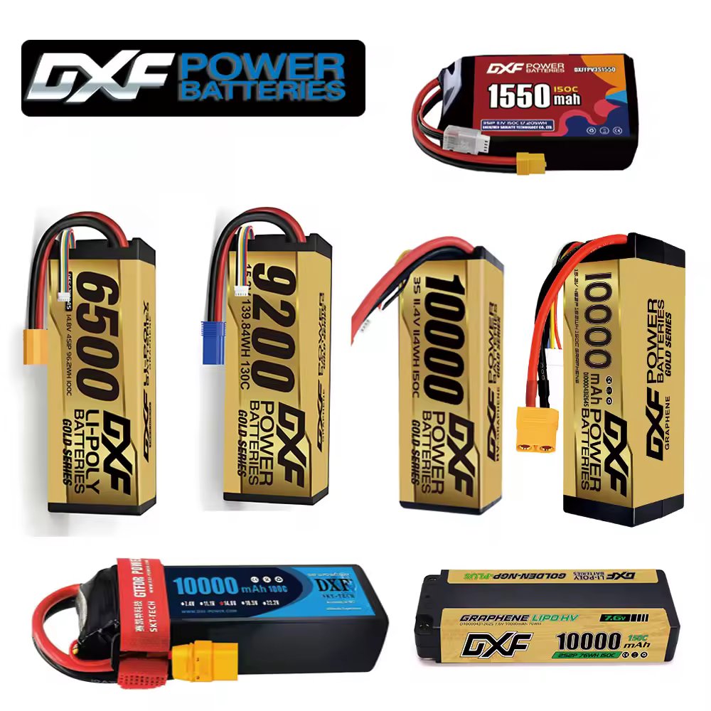 סוללת ליפו DXF 2S 3S 4S 6S 10000mAh 9200mAh 6500mAh 7000mAh 1550mAh 150C עבור רכב RC 1/8 1/10 משאית FPV רחפן