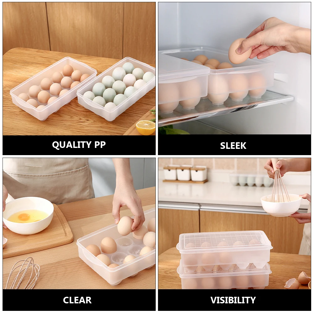 

Egg Storage Box Container Holder Lid ganizer Plastic Egg Box Stackable Compact Fits Fridge Side H Long Term Quality