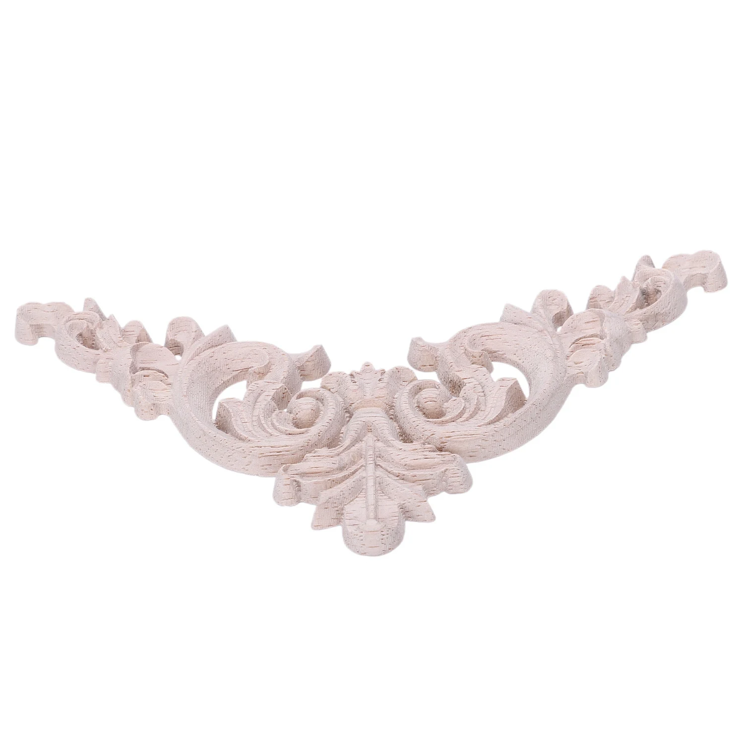 

8Pcs Rubber Wood Carved Long Onlay Applique Unpainted Rose Flower & Corner Onlay Applique Door Home Decor European Style 4Pcs 20