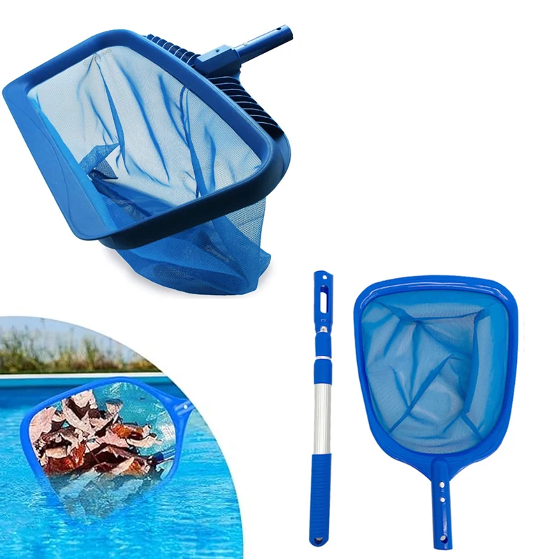 

Pool Leaf Net with Telescopic Aluminum Rod Set Swimming Pool Cleaning Accessories Encrypted Fishing Net Cleaning Small Deep Nets