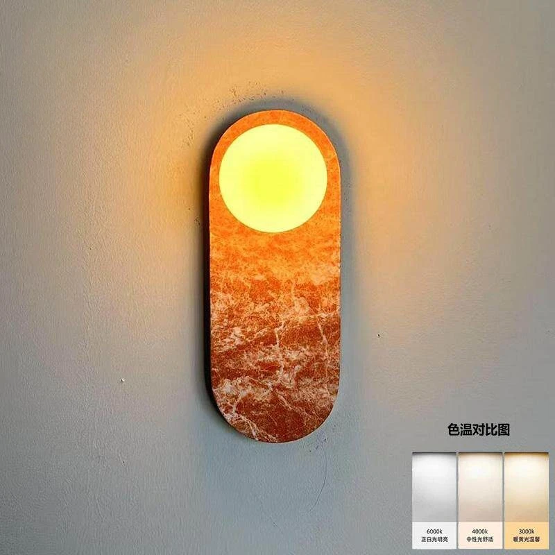 

French Wabi Sabi Natural Marble Wall Sconce Designer Bedside Corridor Light for Large Villa Showroom Decor
