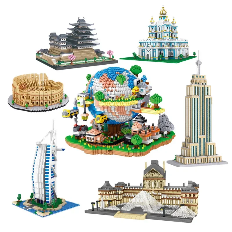 Mini Blocks World Landmark Castle Palace Tower Architecture Building Bricks Fun Toys for Challenge Adult Gifts Girl Present Lezi