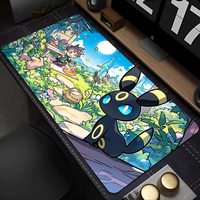 Mouse Pad Office PC Japan Anime E-eevee Kawaii Mousepad Laptop Pink Sylveon P-pokemonS Keyboard Rug Gamer Desk Mat For Girl Gift