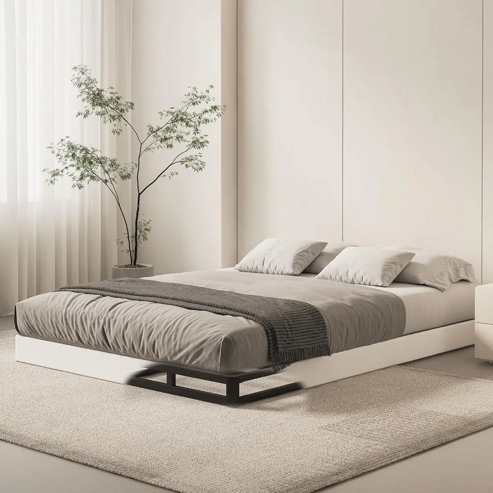 

Queen Size 5 Low Profile Metal Bed Frame, 3000 lbs Capacity, Fabric Cover, Easy Assembly, Quiet & Non-Slip