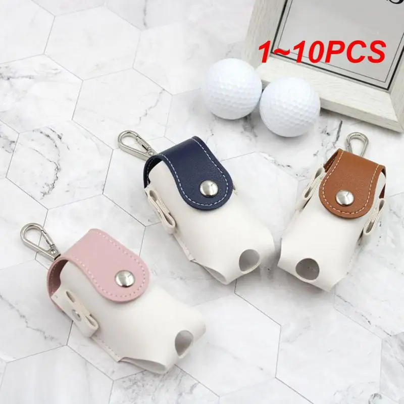 

1~10PCS Golf Ball Mini Bag PU Leather with Golf Tees Golf Ball Pouch Hang on Waist Bag Golf Belt Gift for Husband Golf Sport