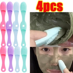 1/5pc Portable Finger Shape Silicone Nose Cleansing Massage Brush Pore Cleaner Deep Cleansing Face Nose BlackheadSkin Care Tool