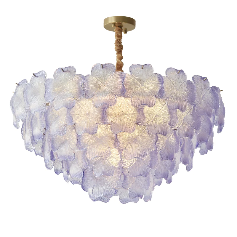 Living Room Chandelier French Cream Style Flower Bedroom Lamp 2025 New Modern Light Luxury Glass Hall Main Chandelier Lamp