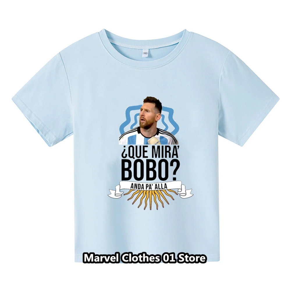 Messi Same Style Tshirt Kids Que Mira Bobo 3d T Shirt New SummerGirls  Tops Boys Fashion Casual Short Sleeve T-shirt Hot Selling