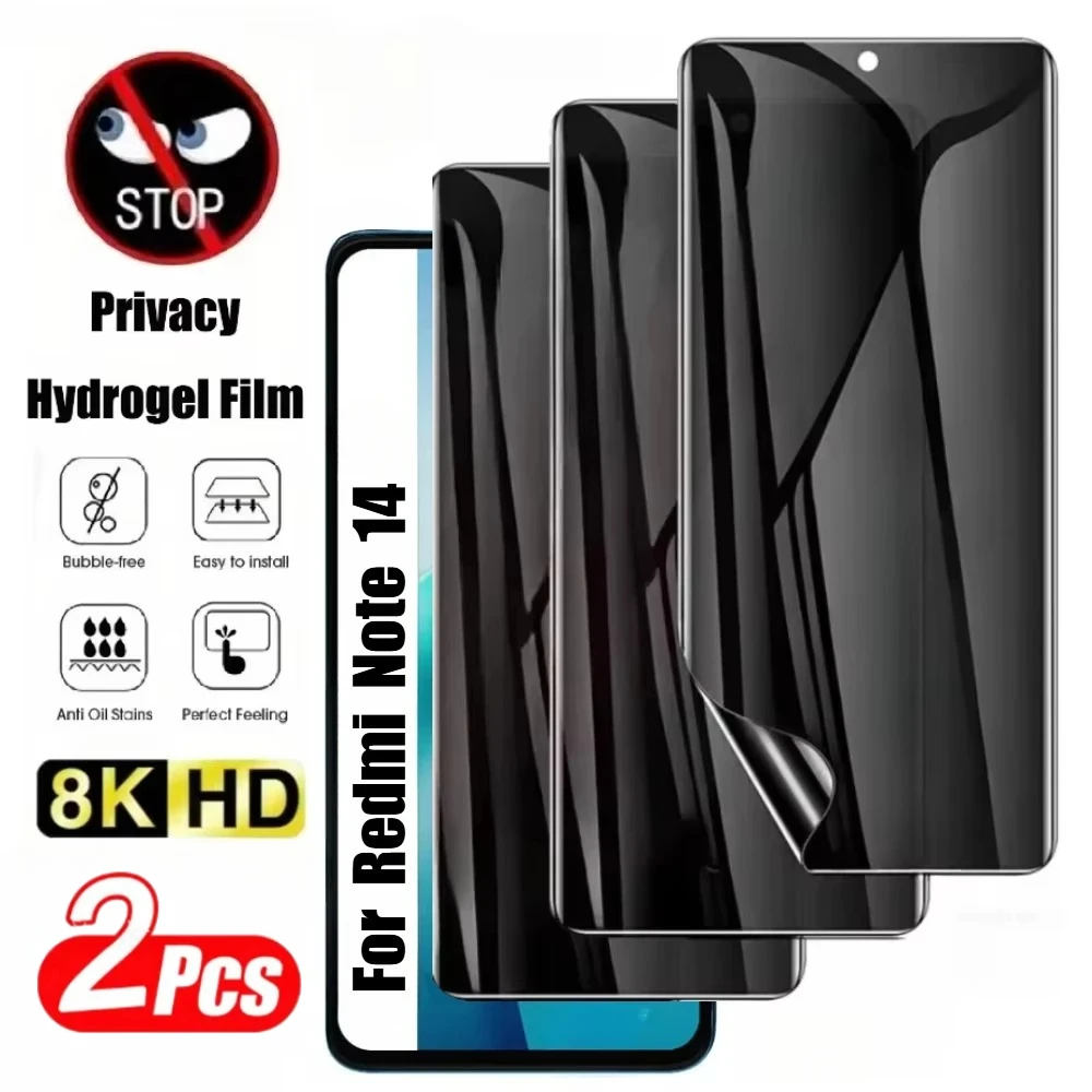 

2Pcs Anti-Spy Hydrogel Film For Xiaomi Redmi Note 14 13 Pro Plus 14S 12S 11S Screen Protector For Redmi Note 12 11 10 Pro 10S 9S