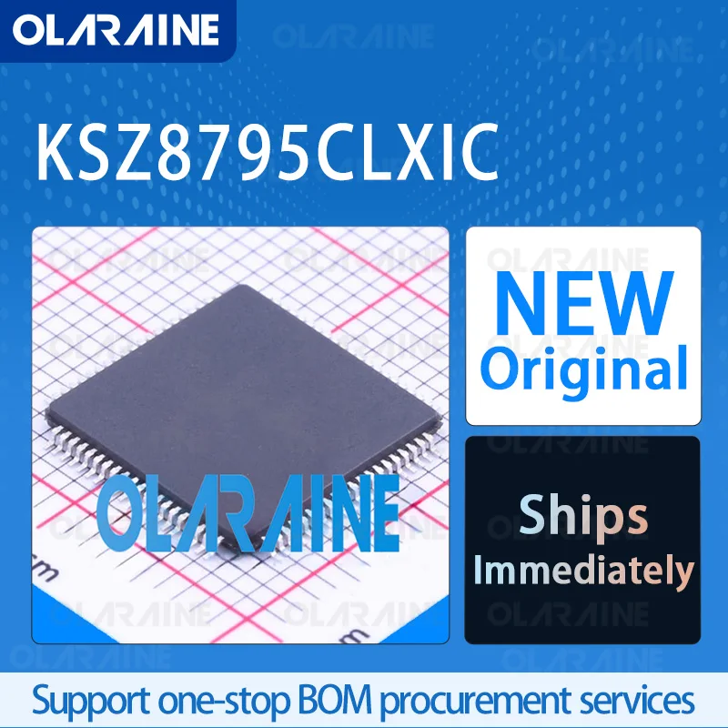 

1/5/10Pcs KSZ8795CLXIC LQFP-80 original ic chip Ethernet ICs RoHS 5 Transceiver Data rates 10 Mb/s, 100 Mb/s Voltage - 3.3 V