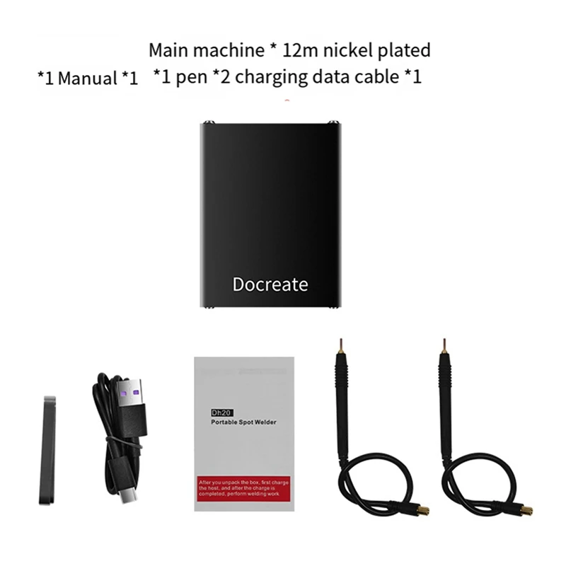 DH20 Spot Welder Portable Handheld 9 Gear Spot Welder 5V MAX2.4A Power Bank 18650 Lithium Battery Nickel Sheet